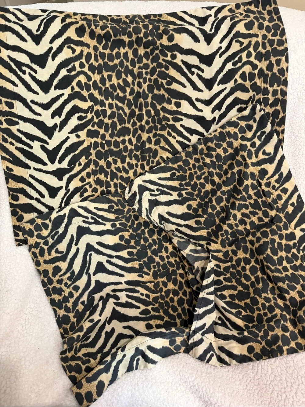 Full Size Animal Print Comforter Set - Tan & Black - Bold Leopard & Zebra Design